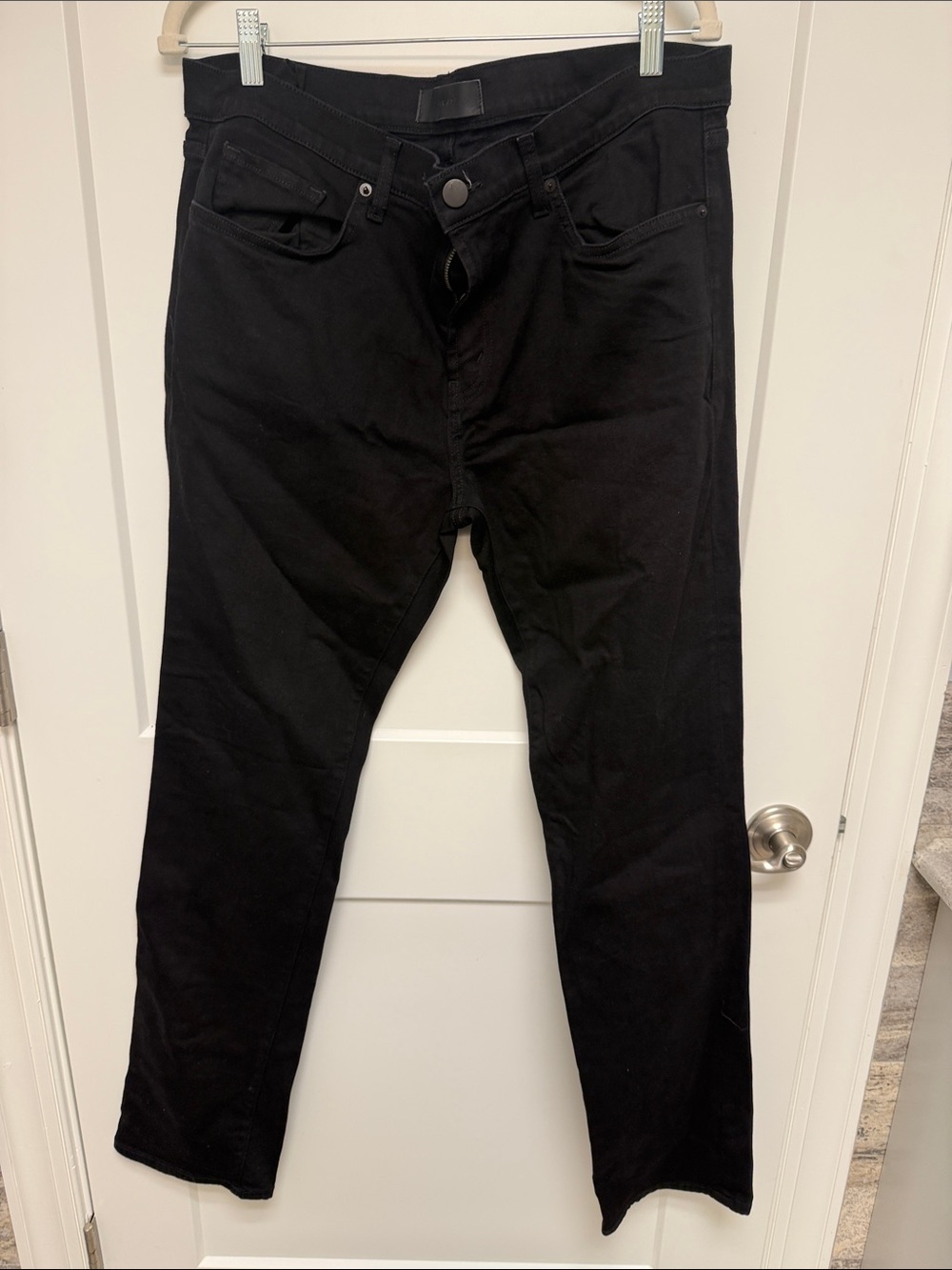 J Brand Black Leather-Trim Denim Jeans
